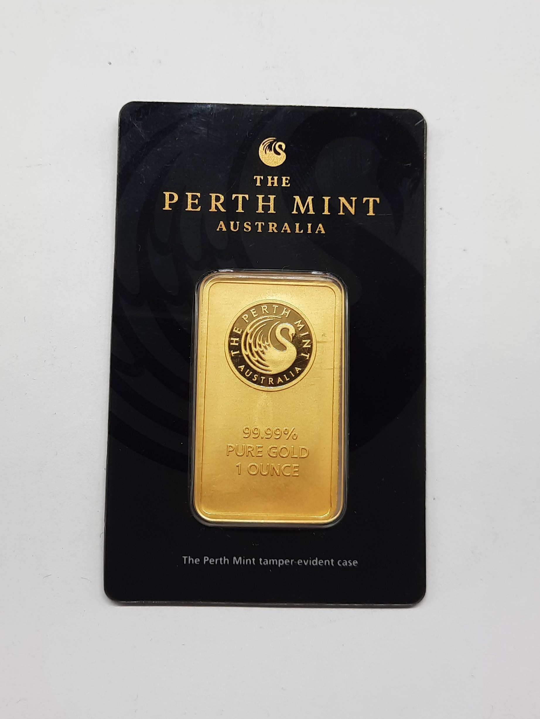 PERTH MINT 1oz 99.99% PURE GOLD MINTED BAR ON CARD