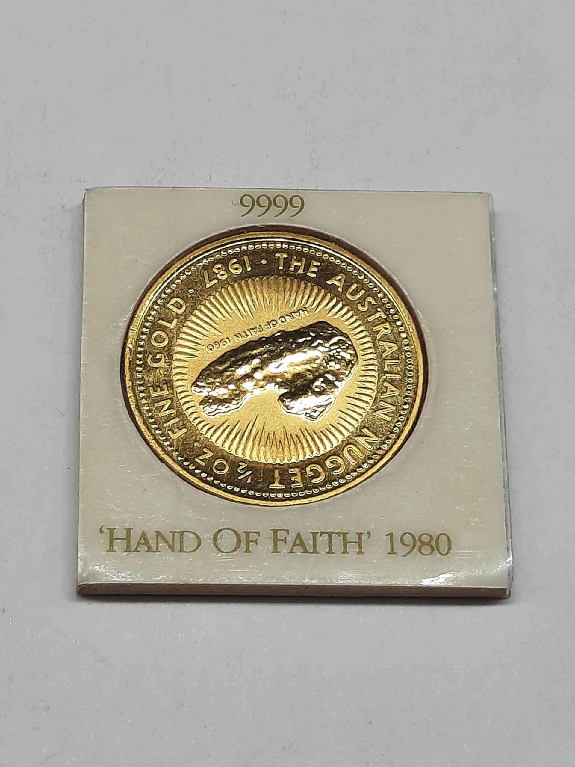 1987 Perth Mint 1/2oz 9999 Gold Coin (The Australian Nugget Series) Hand of Faith - Image 3