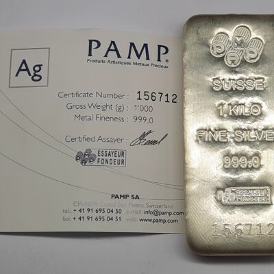 1 KILO PAMP SUISSE FINE SILVER 999.0 BULLION CAST BAR (1kg)