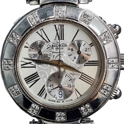 Pierre Balmain Stainless Steel Diamond Bezel Swiss Watch 35mm