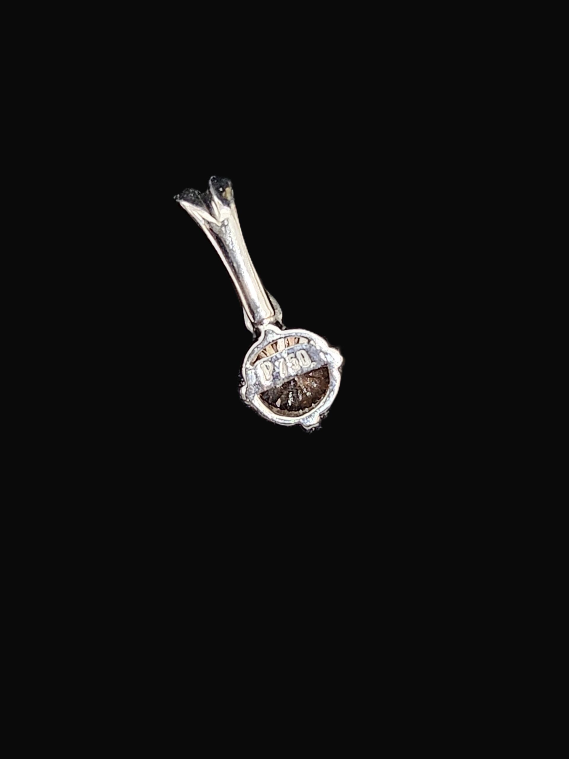 18ct White Gold Cognac Solitaire Diamond Pendant 0.65ct (Est) Val $4400.00 AUD - Image 5