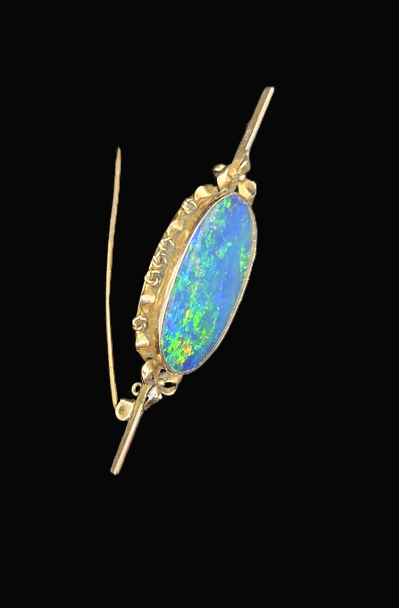 9ct Rose Gold Vintage Opal Doublet Brooch Valuation $6000AUD Weight 6.41grm - Image 6
