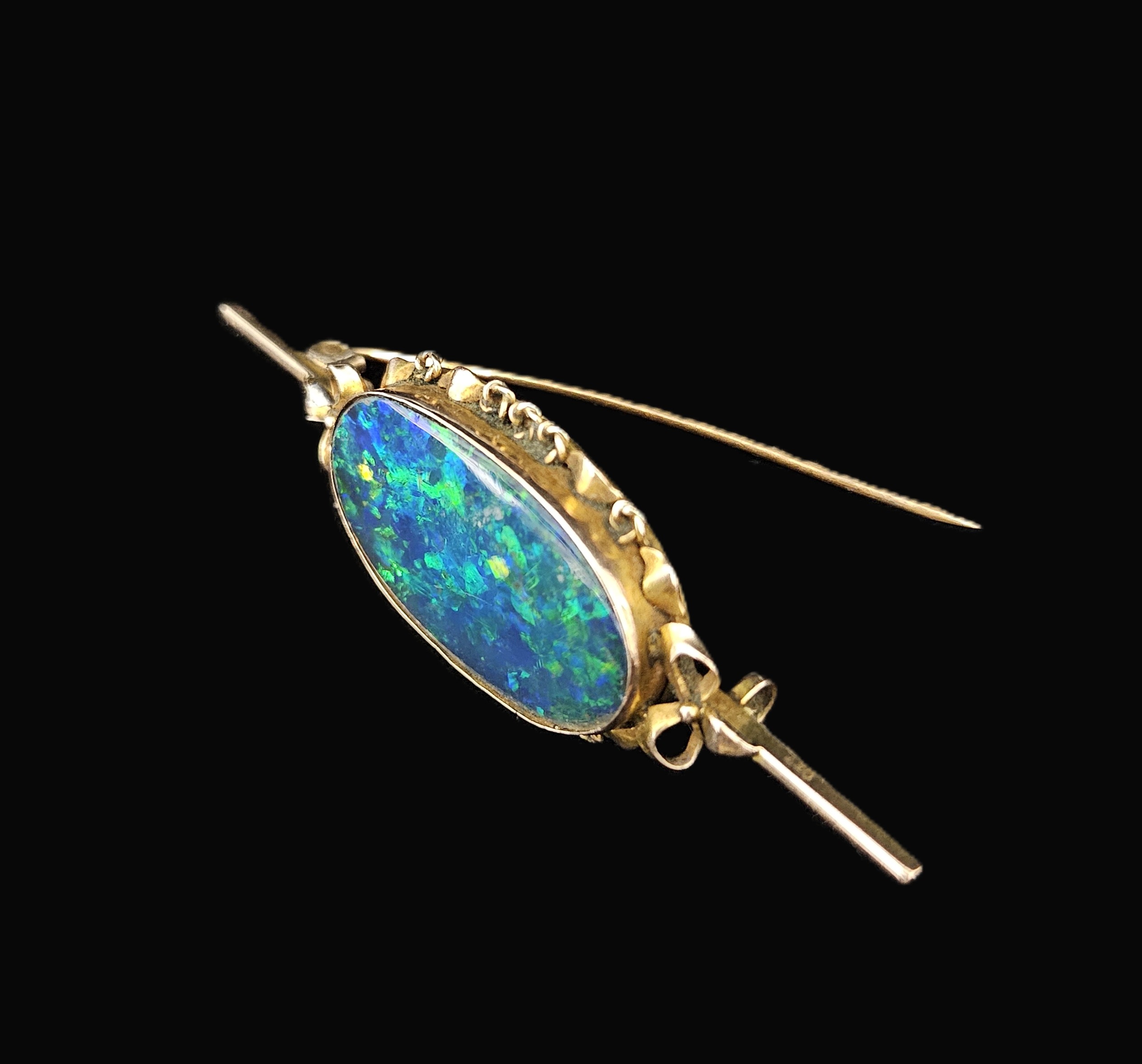 9ct Rose Gold Vintage Opal Doublet Brooch Valuation $6000AUD Weight 6.41grm - Image 7