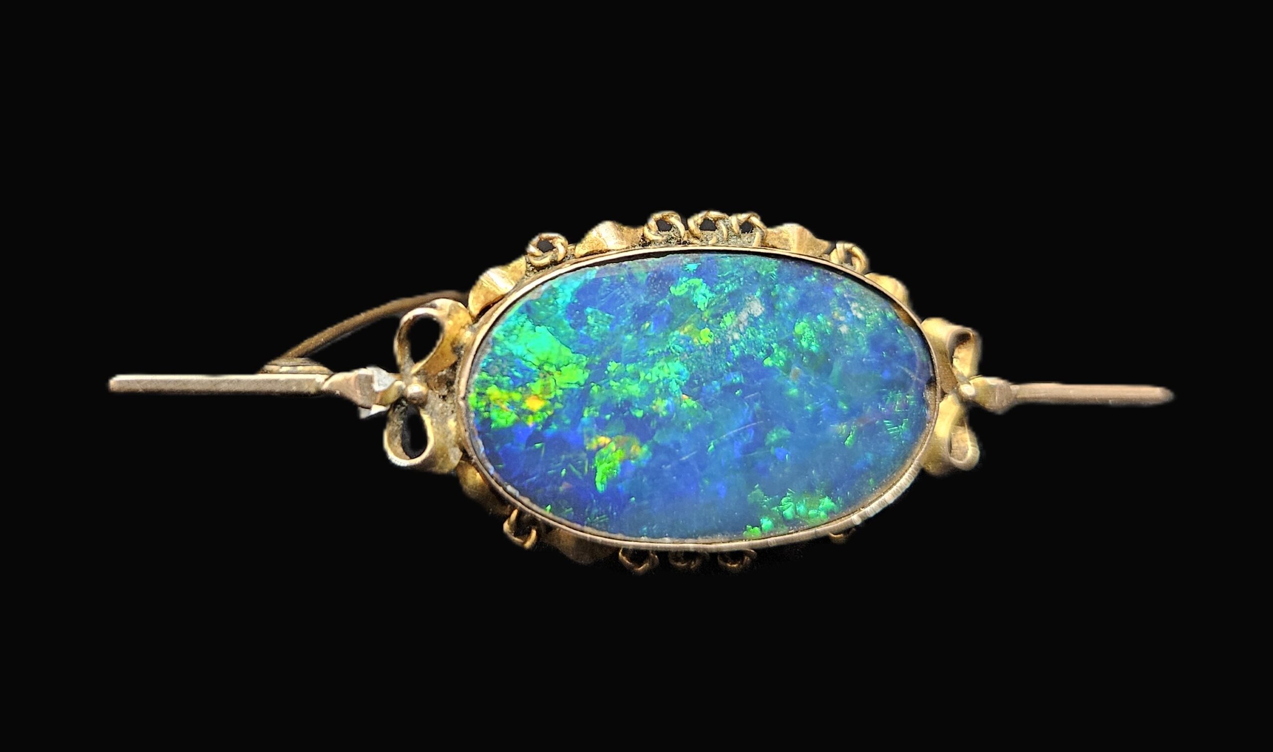 9ct Rose Gold Vintage Opal Doublet Brooch Valuation $6000AUD Weight 6.41grm - Image 8