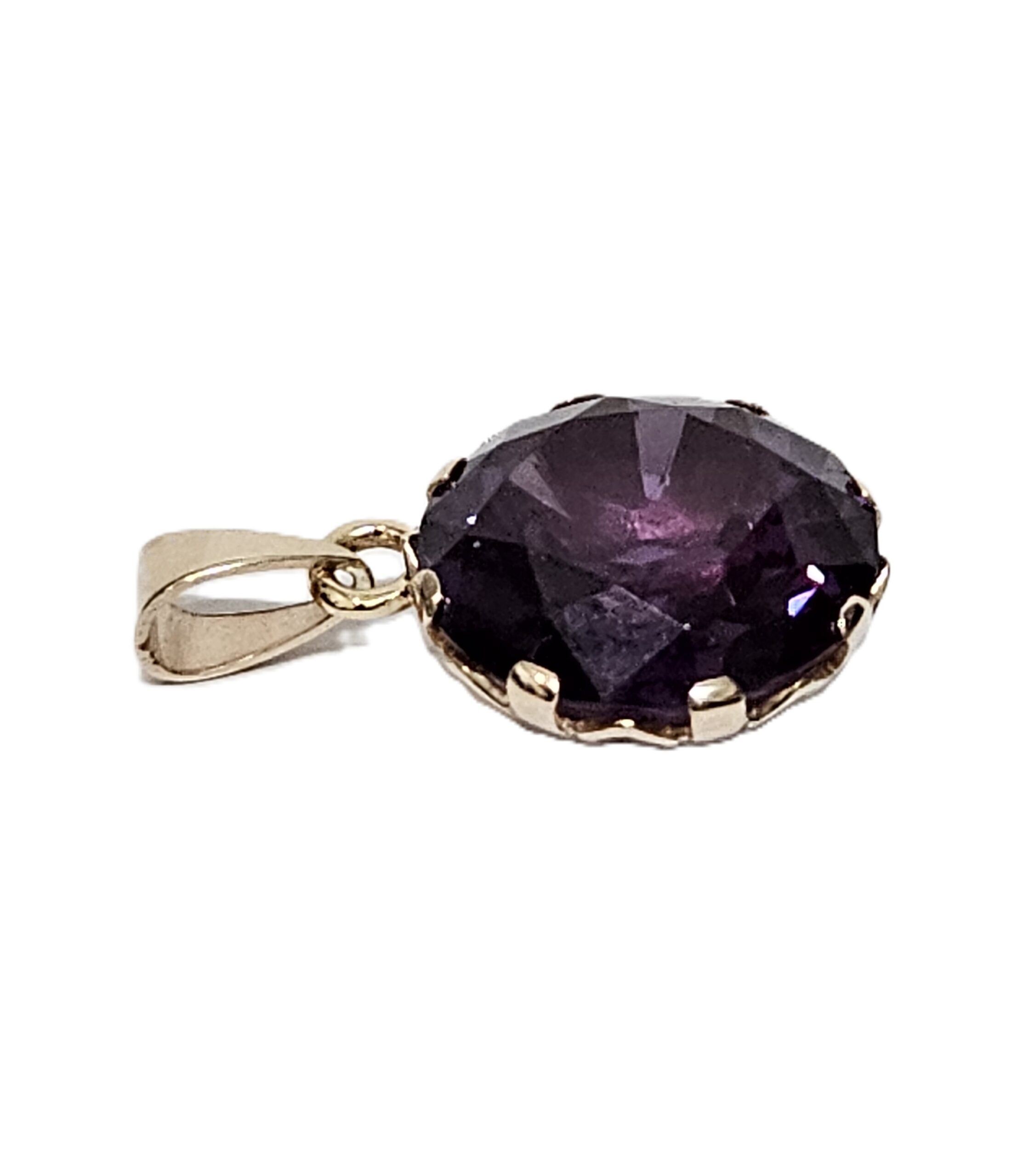 9ct Rose Gold Synthetic Colour Change Alexandrite Pendant Valuation $4600.00AUD - Image 4