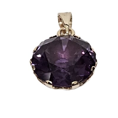 9ct Rose Gold Synthetic Colour Change Alexandrite Pendant Valuation $4600.00AUD