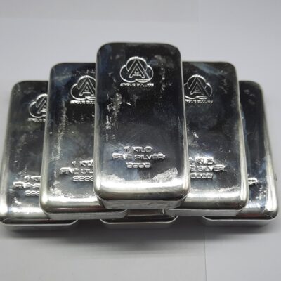 Ainslie Bullion 1 Kilo 9999 Fine Silver Cast Bar