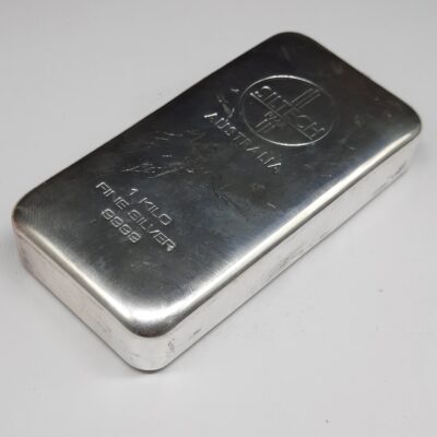 1 Kilo Siltech PMR Australia 9999 Fine Silver Bullion Cast Bar