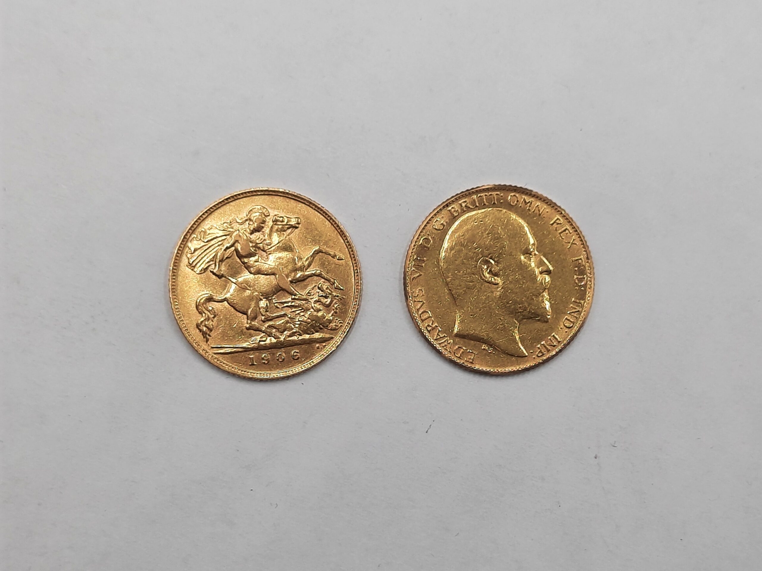 1900's London Mint 22ct Gold Half Sovereign Coins